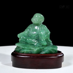 TƯỢNG CHÚ TIỂU THẠCH ANH XANH 14CM