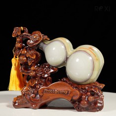 QUÀ TẶNG PHONG THỦY - HỒ LÔ NGỌC ONYX XANH KÈM ĐẾ (3)
