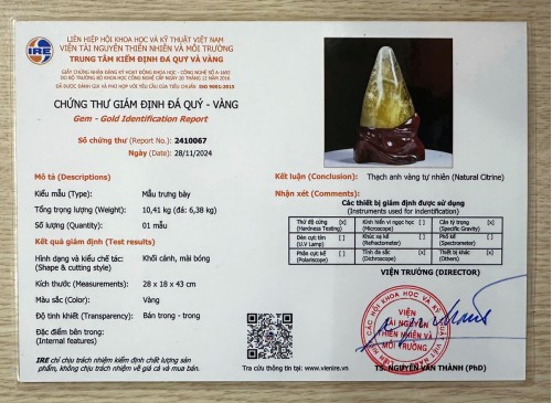 ĐÁ TRẤN THẠCH ANH VÀNG 6,38KG (NGUYÊN ĐÁ)