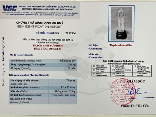 TRỤ ĐÁ THẠCH ANH TRẮNG 0,66KG (22*8CM)