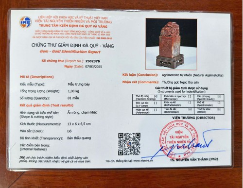 ẤN RỒNG NGỌC THỌ SƠN 1,08KG