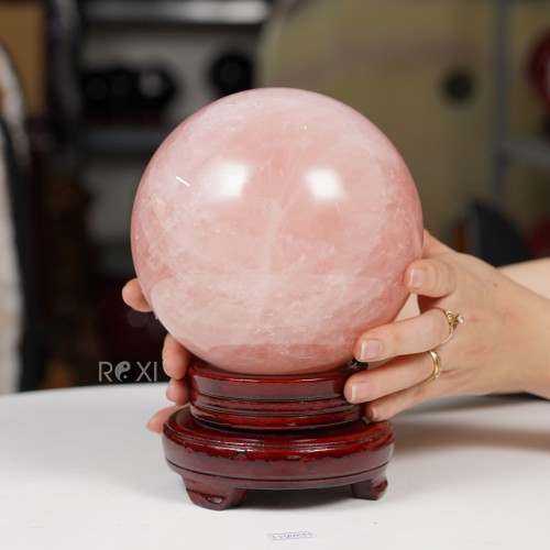 QUẢ CẦU THẠCH ANH HỒNG 2A 3,9KG - 14CM