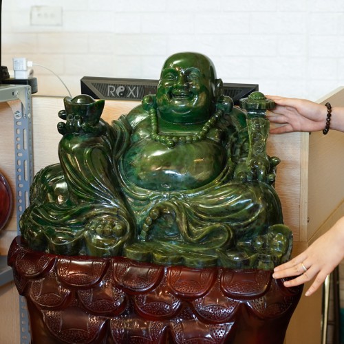 TƯỢNG PHẬT DI LẶC NGỌC BÍCH 104KG NGUYÊN ĐÁ