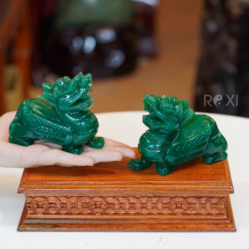 CẶP TỲ HƯU THẠCH ANH XANH 10CM