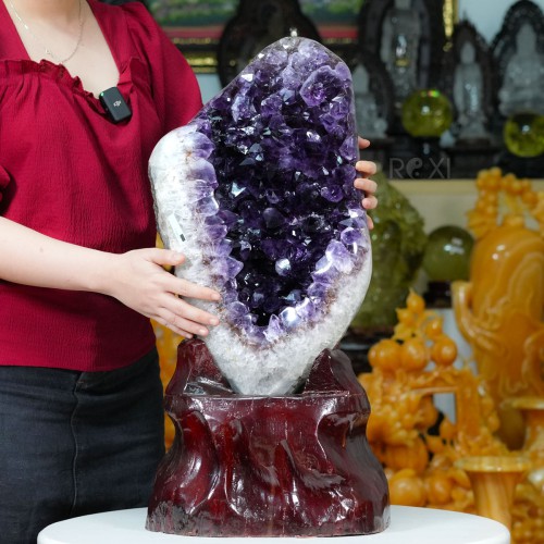 HỐC THẠCH ANH TÍM 32,1KG - CAO 62CM