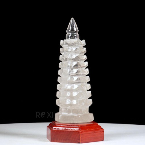 THÁP VĂN XƯƠNG THẠCH ANH TRẮNG 0,98KG - 18,5CM