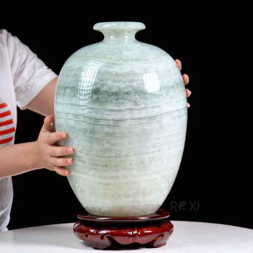 BÌNH HÚT LỘC NGỌC ONYX XANH 35,6CM * 25CM - LBXN2