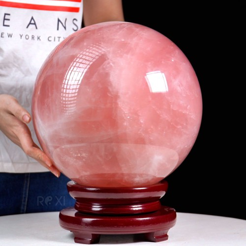 QUẢ CẦU THẠCH ANH HỒNG VIP  30,6KG - 26CM