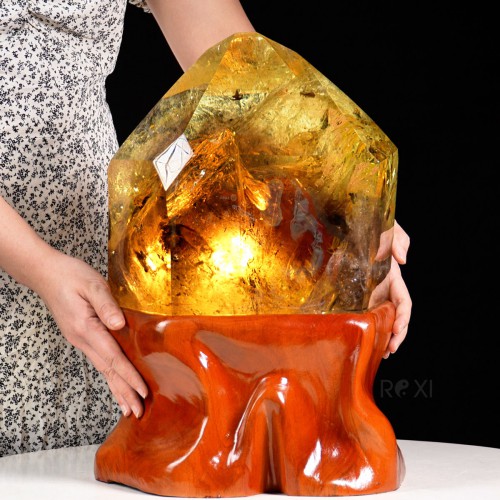 TRỤ ĐÁ THẠCH ANH VÀNG 17,78KG (NGUYÊN ĐÁ) - 41CM