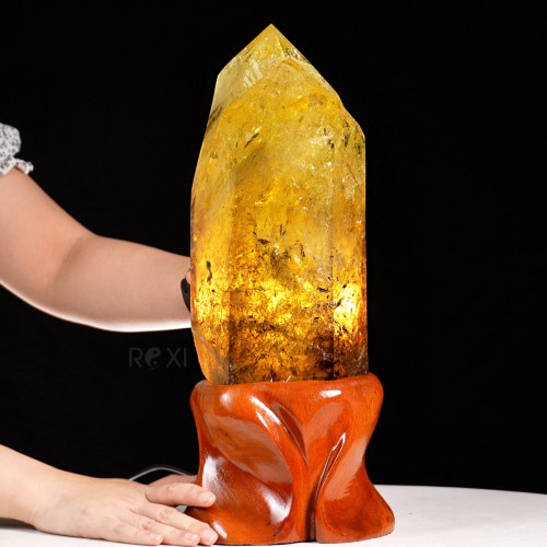 TRỤ ĐÁ THẠCH ANH VÀNG 7,69KG (NGUYÊN ĐÁ - MẪU 2) - 39CM