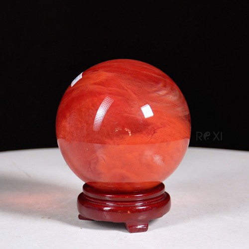 QUẢ CẦU ĐÁ OBSIDIAN ĐỎ 1,74KG - 11,6CM