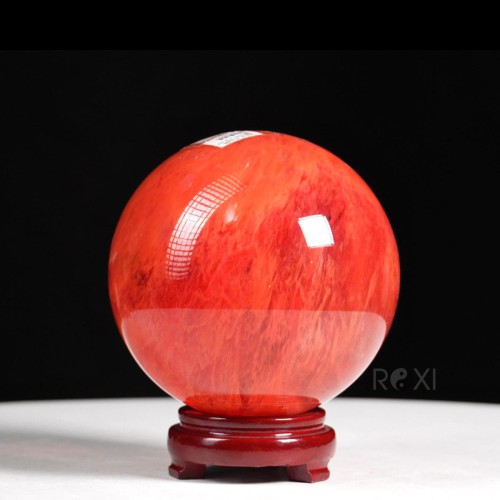 QUẢ CẦU ĐÁ OBSIDIAN ĐỎ 3KG - 13,8CM