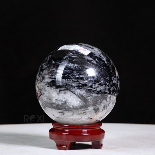 QUẢ CẦU THẠCH ANH TÓC ĐEN 2,2KG - 11,6CM