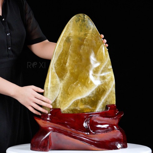 ĐÁ TRẤN THẠCH ANH VÀNG 15,84KG (NGUYÊN ĐÁ) - CAO 56CM