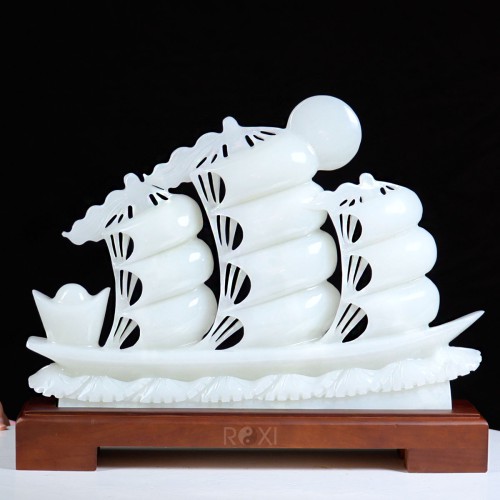 THUYỀN BUỒM - THUẬN BUỒM XUÔI GIÓ BẠCH NGỌC 40CM (2)