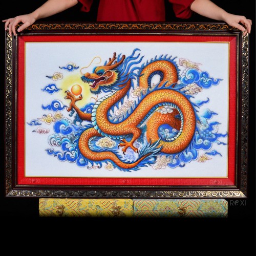 TRANH ĐÁ QUÝ THIÊN LONG NHẢ NGỌC (106 * 76CM)