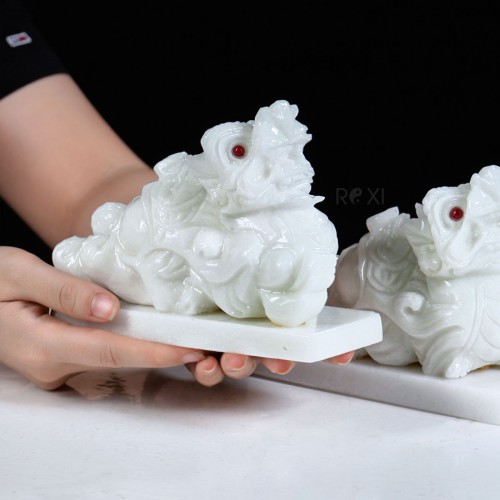 CẶP TỲ HƯU TRẮNG 16CM (KÈM ĐẾ)
