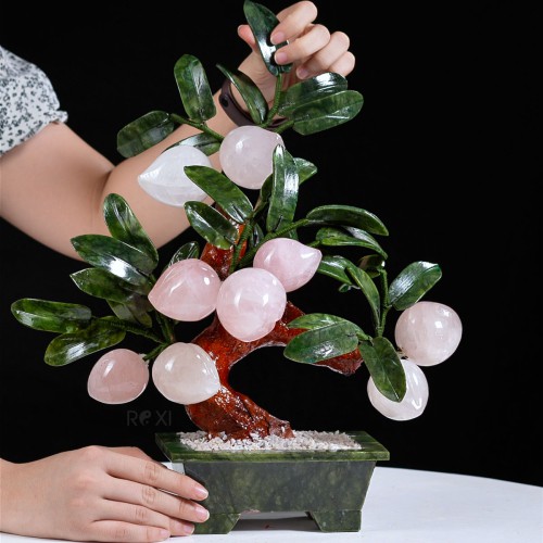 CÂY ĐÀO ĐÁ THẠCH ANH HỒNG 9 QUẢ (MẪU 2)