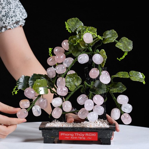 CÂY NHO ĐÁ THẠCH ANH HỒNG (MẪU 2)