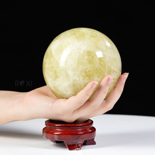 QUẢ CẦU THẠCH ANH VÀNG 1A 1,87KG - 11CM
