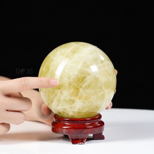 QUẢ CẦU THẠCH ANH VÀNG 1A 1,87KG - 11CM
