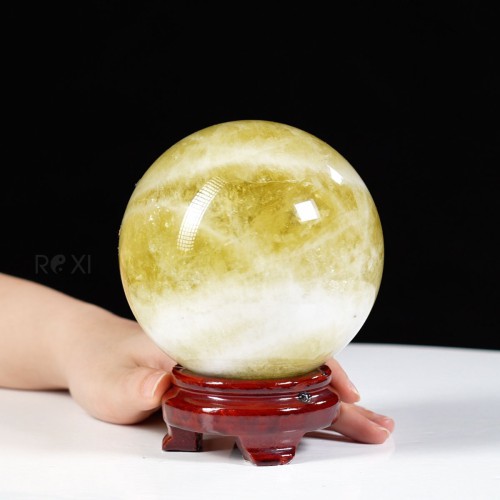 QUẢ CẦU THẠCH ANH VÀNG 1A 1,95KG - 11,2CM