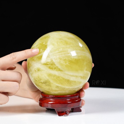 QUẢ CẦU THẠCH ANH VÀNG 1A 2,13KG - 11,6CM