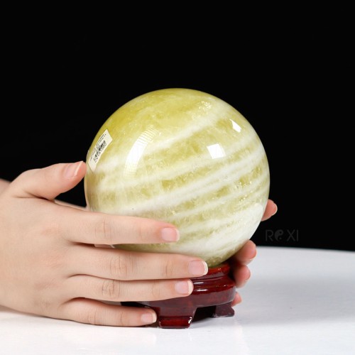 QUẢ CẦU THẠCH ANH VÀNG 1A 2,2KG - 11,6CM
