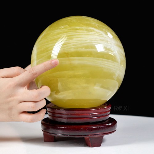 QUẢ CẦU THẠCH ANH VÀNG 2A 6,21KG - 16,6CM