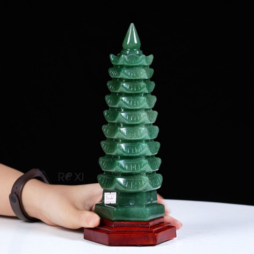 THÁP VĂN XƯƠNG THẠCH ANH XANH 1,1KG - 22CM