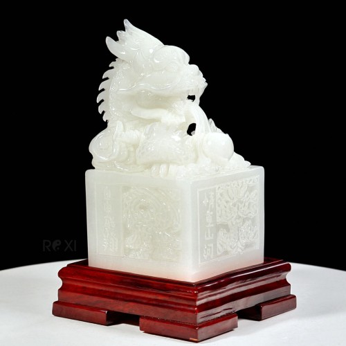 ẤN RỒNG BẠCH NGỌC 25CM