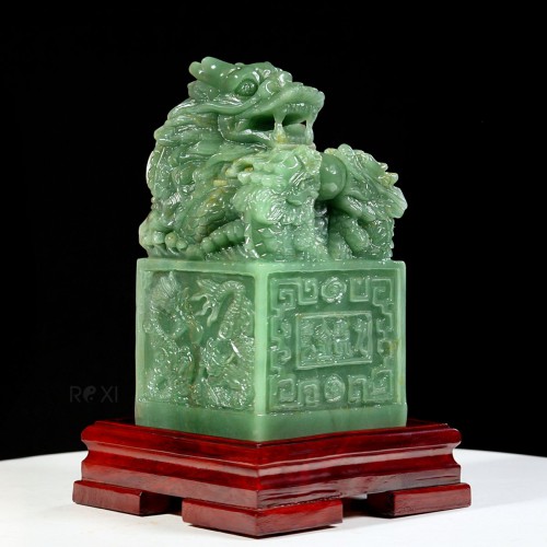ẤN RỒNG THẠCH ANH XANH 7,79KG - 26CM