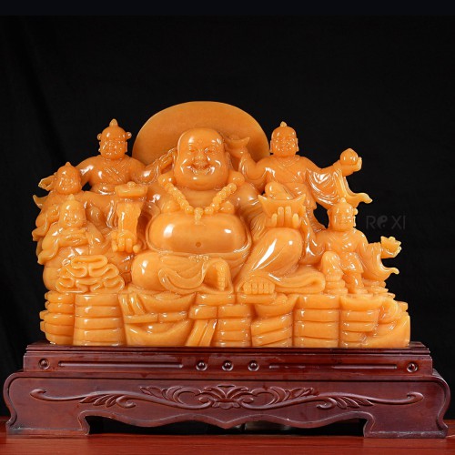 TƯỢNG DI LẶC NGŨ PHÚC NGỌC HOÀNG LONG 85CM