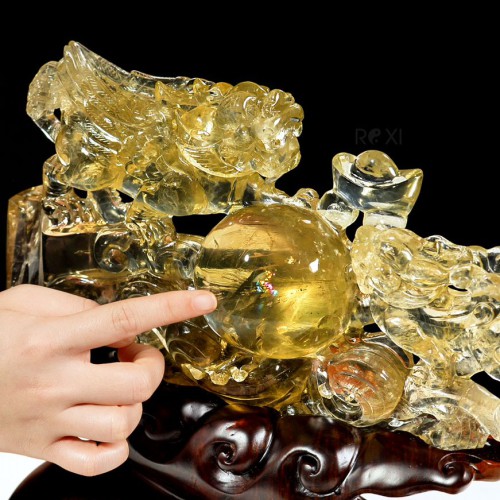 TƯỢNG TỲ HƯU THẠCH ANH VÀNG VIP 2,52KG (NGUYÊN ĐÁ)