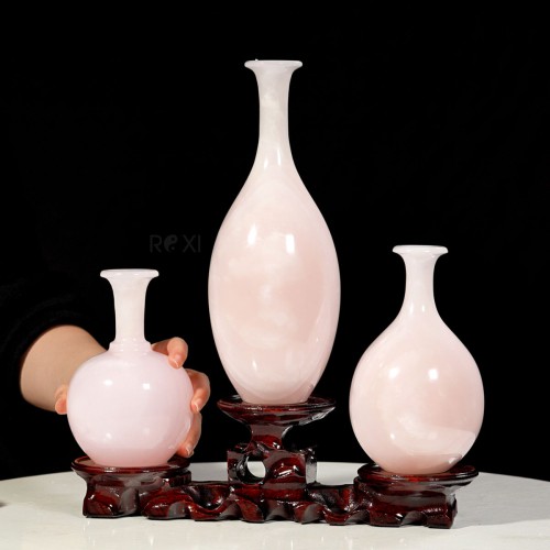 BỘ 3 BÌNH HÚT LỘC NGỌC ONYX HỒNG (MẪU 28)