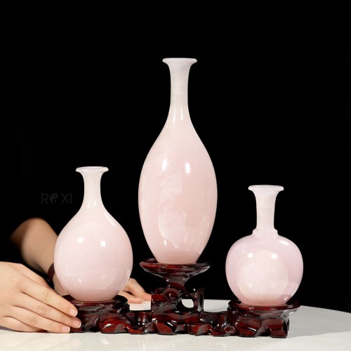 BỘ 3 BÌNH HÚT LỘC NGỌC ONYX HỒNG (MẪU 28)
