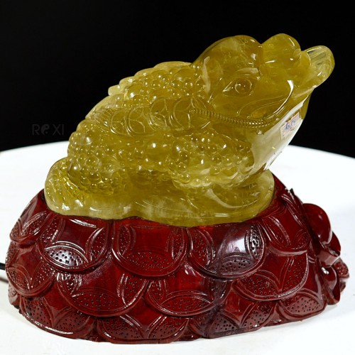 THIỀM THỪ THẠCH ANH VÀNG 3,8KG (NGUYÊN ĐÁ)