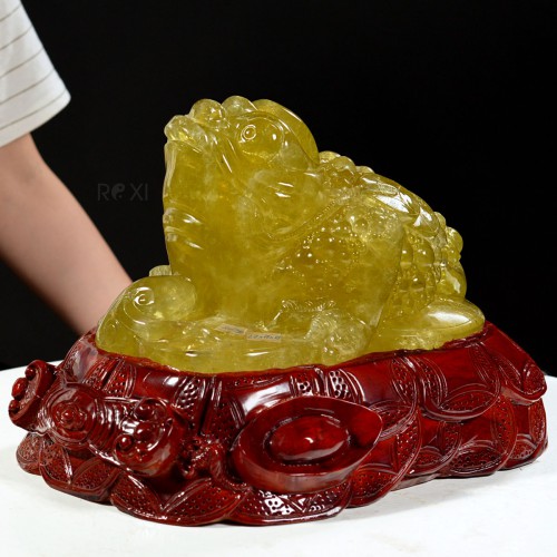 THIỀM THỪ THẠCH ANH VÀNG 8,6KG (NGUYÊN ĐÁ)