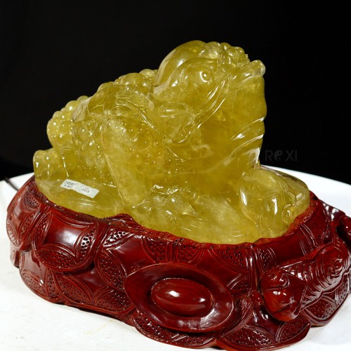 THIỀM THỪ THẠCH ANH VÀNG 8,6KG (NGUYÊN ĐÁ)