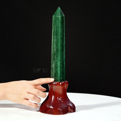 TRỤ ĐÁ THẠCH ANH XANH 0,9KG (MẪU 2) - 32CM