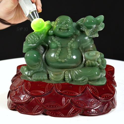 TƯỢNG DI LẶC THẠCH ANH XANH 2,63KG