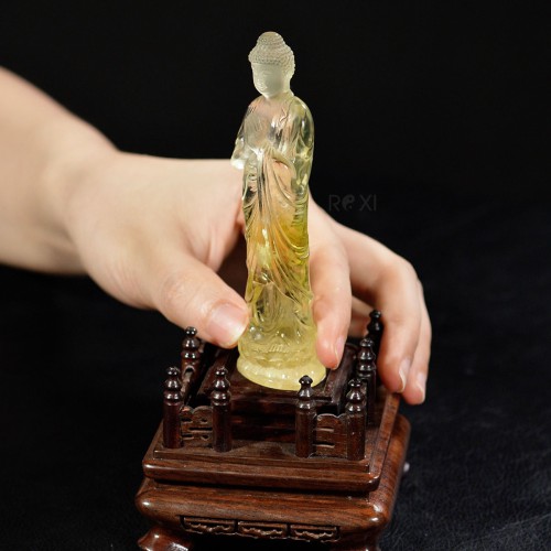 TƯỢNG PHẬT THÍCH CA MÂU NI THẠCH ANH VÀNG (SIZE NHỎ)