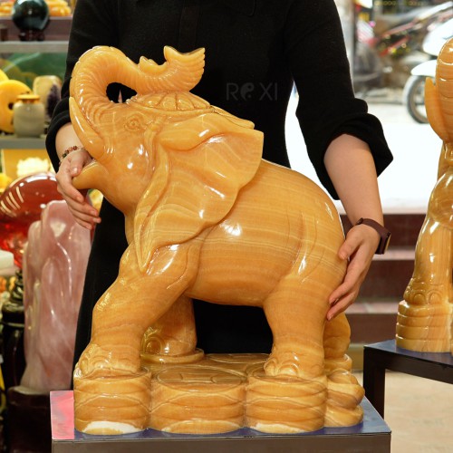 CẶP VOI PHONG THỦY NGỌC HOÀNG LONG 60CM