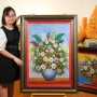 TRANH ĐÁ QUÝ 3D BÌNH HOA TÀI LỘC (113 * 84CM) - HOA06