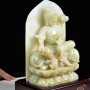 TƯỢNG PHẬT PHỔ HIỀN BỒ TÁT NGỌC ONYX XANH - 36,5CM