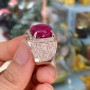 NHẪN ĐÁ RUBY NAM VÀNG TRẮNG 18K - NRV1802