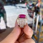 NHẪN ĐÁ RUBY NAM VÀNG TRẮNG 18K - NRV1802
