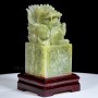 ẤN RỒNG NGỌC ONYX XANH 20CM (CHẠM NỔI TỨ DIỆN)