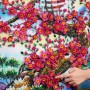 TRANH ĐÁ QUÝ 3D CÀNH ĐÀO TÀI LỘC (106 * 76CM) - TDQHD106M1