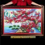 TRANH ĐÁ QUÝ 3D CÀNH ĐÀO TÀI LỘC (1M42 * 1M) - TDQHD142